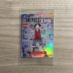 One Piece Monkey D. Luffy US Voyage College Basketball Promo Card Sealed - Image 1