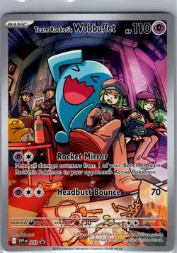 Team Rocket's Wobbuffet SVP 203 SV: Scarlet & Violet Promo - Pokemon Card - NM - Image 1