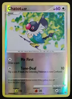 Chatot - 74/130 - Common - Reverse Holo - Diamond & Pearl (Base Set) - Pokemon - Image 1