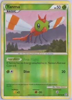 Yanma - 84/102 - Reverse Holo - HGSS - Triumphant - Pokemon - LP - Image 1