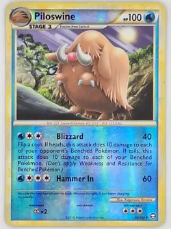 Piloswine 48/102 Pokemon - Reverse Holo HGSS Triumphant MP - Image 1