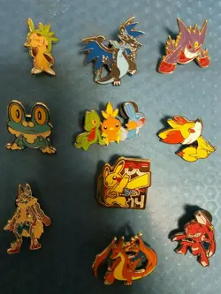 Pokemon Collector Pins pin 10 piece set MEGA Charizard Pikachu Lucario New LOT - Image 1