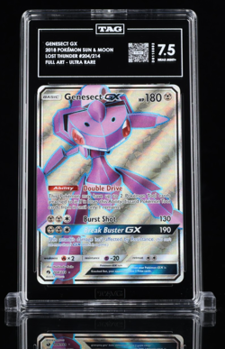 2018 POKEMON SUN & MOON LOST THUNDER 204/214 GENESECT GX - TAG 7.5 NM+ - Image 1