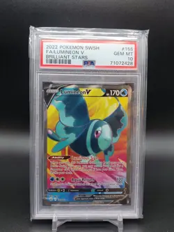 2022 Lumineon V 155/172 Brilliant Stars Full Art PSA 10 Pokemon TCG - Image 1
