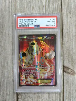 PSA 8 2015 Pokemon XY Camerupt EX Primal Clash Graded #146 - Image 1