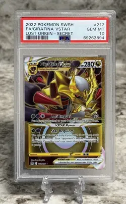 PSA 10 Giratina VSTAR 212/196 Lost Origin Gold Secret Rare Pokemon + Glaceon CGC - Image 1