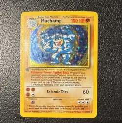 Pokemon Machamp Base Set 8/102 Holo 1st Edition HP - Image 1