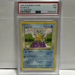 Pokemon Squirtle 063/102 Base Set Shadowless 1st Edition PSA Graded Card - Image 1
