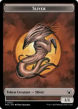 Sliver Token Double-Sided w/Goblin ~ Near Mint Commander: March of the Machine M - Image 1