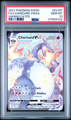 2021 POKEMON SWORD & SHIELD SHINING FATES #SV107 FULL ART/CHARIZARD VMAX PSA 10 - Image 1