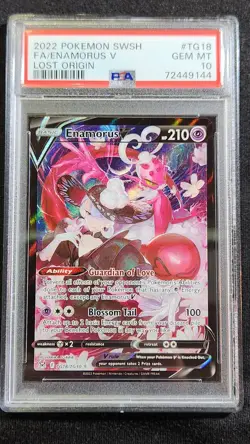 Pokemon 2022 SWSH FA / ENAMORUS V LOST ORIGIN #TG18 PSA 10 GEM Mint - Image 1