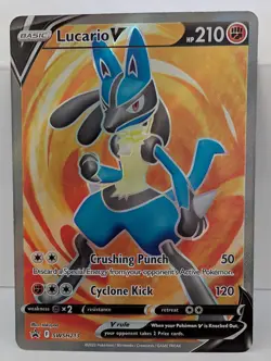 Lucario V SWSH213 Sword & Shield Full Art BLACK STAR Promo Holo Pokemon TCG - LP - Image 1