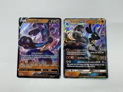 Pokemon Lucario GX SM100 Black Star Promo & Lucario V 027/073 - Image 1