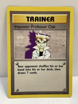 Pokemon WOTC Tcg Imposter Professor Oak 073/102 Base Set Regular MP - Image 1