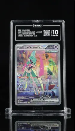 Pokemon TCG Iron Valiant EX Paradox Rift 249/182 SIR TAG 10 Gem Mint - Image 1
