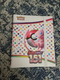 Pokemon Scarlet & Violet 151 Binder With Mew and Elastic Strap - Image 1