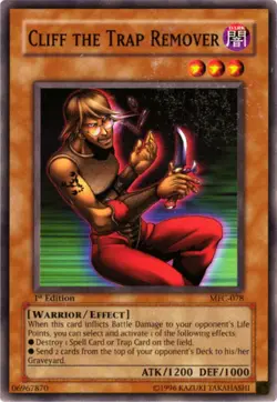 Yugioh! LP Cliff the Trap Remover - MFC-078 - Common - 1st Edition Lightly Playe - Image 1