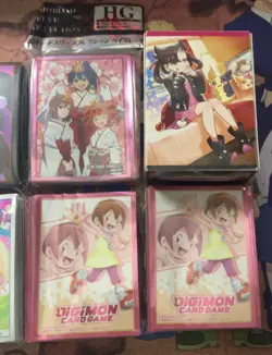 9 Sealed Sets Of TCG Sleeves + 1 Deck Box, Includes Digimon, Pokemon, One Piece - Image 2