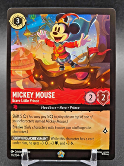 Disney Lorcana Fabled Mickey Mouse Brave Little Prince 111/204 Legendary Nonfoil - Image 1