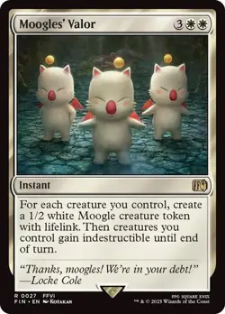 Moogles' Valor NM RARE MTG Final Fantasy [FIN] White Instant Near Mint Regular - Image 1