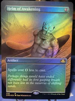 Mtg Helm of Awakening Rare Borderless FOIL NM Dominaria Remastered - Image 1