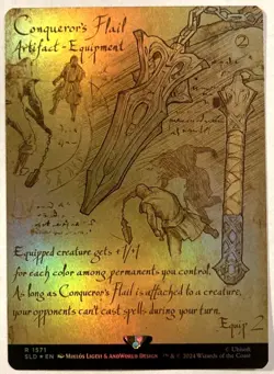 MTG Conqueror's Flail RAINBOW FOIL Secret Lair Assassins Creed 1571 NM - Image 1