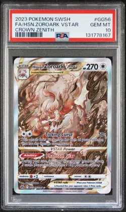 2023 POKEMON SWORD & SHIELD CROWN ZENITH FULL ART/HISUIAN ZOROARK VSTAR PSA 10 - Image 1