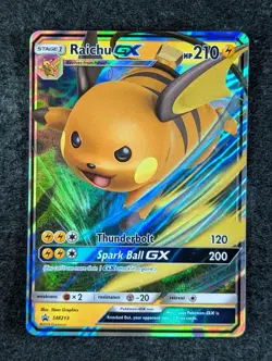 2019 Pokemon RAICHU GX SM213 Black Star Promos Sun & Moon Holo English - Image 1