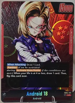 FB06-001 Android 18 Custom Leader Card - Dragon Ball Fusion World TCG - Orica - Image 1