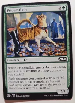 MTG Magic The Gathering Card Pridemalkin Creature Cat Green M21 - Image 1