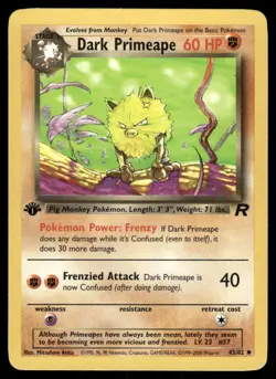 Pokemon Cards Dark Primeape 43/82 1ST EDITION Team Rocket WOTC Uncommon NM - Image 1