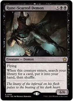 MTG Foundations Rune-Scarred Demon (Rare) - Image 1