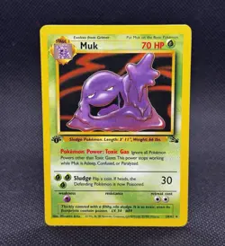 Pokemon TCG Muk Fossil 1st Edition Non-Holo Rare Card 28/62 - Image 1