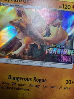 HP Pokemon Lycanroc SM118 SM Forbidden Light Prerelease Promo Holofoil - Image 5