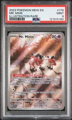 2023 POKEMON MEW EN-151 ILLUSTRATION RARE #179 MR. MIME PSA 9 - Image 2