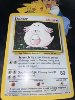 Pokemon TCG Chansey Base Set 3/102 Holo Rare MP/HP Condition - Image 2