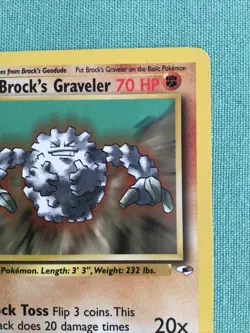 1st edition Pokemon BROCK'S GRAVELER Card GYM HEROES Set 40/132 First Edition - Image 2