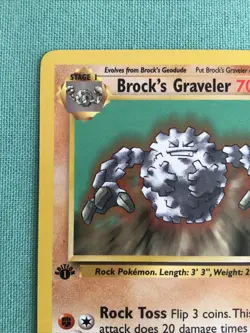 1st edition Pokemon BROCK'S GRAVELER Card GYM HEROES Set 40/132 First Edition - Image 3