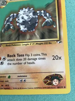 1st edition Pokemon BROCK'S GRAVELER Card GYM HEROES Set 40/132 First Edition - Image 5