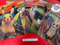 Pokemon Center Munch The scream Pikachu Eevee Mimikyu Rowlet Psyduck Clear File - Image 1