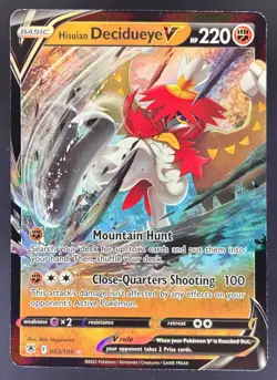 2022 Pokemon Gaming Sword & Shield Astral Radiance Hisuian Decidueye V #083/189 - Image 1