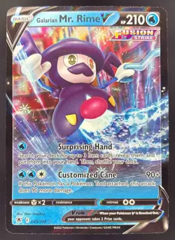 2022 Pokemon Gaming Sword & Shield Astral Radiance Galarian Mr. Rime V #049/189 - Image 1
