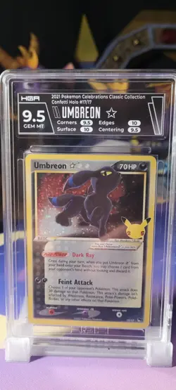 2021 Umbreon Gold Star Holo 17/17 Celebrations Classic Collection Pokemon HGA9.5 - Image 1