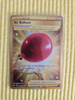Pokemon Card Air Balloon 213/202 Sword & Shield Full Art Gold Secret Rare - Image 1