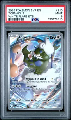 2025 POKEMON SVP EN-SV WHITE FLARE ETB PROMO #210 TORNADUS PSA 9 - Image 1