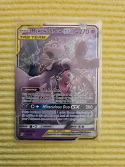 POKEMON SUN & MOON UNIFIED MINDS #71/236 MEWTWO & MEW TAG TEAM GX - Image 1