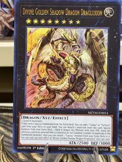 Yugioh Divine Golden Shadow Dragon Dragluxion Ultra Rare MZTM-EN014 NM 1st Ed - Image 1