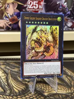 Yugioh Divine Golden Shadow Dragon Dragluxion Ultra Rare MZTM-EN014 NM 1st Ed - Image 2