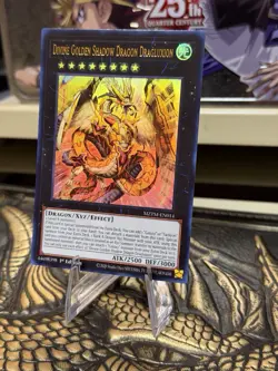 Yugioh Divine Golden Shadow Dragon Dragluxion Ultra Rare MZTM-EN014 NM 1st Ed - Image 3