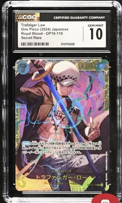 CGC 10 2024 ONE PIECE TCG OP10-119 Trafalgar D. Water Law Gem Mint - Image 1